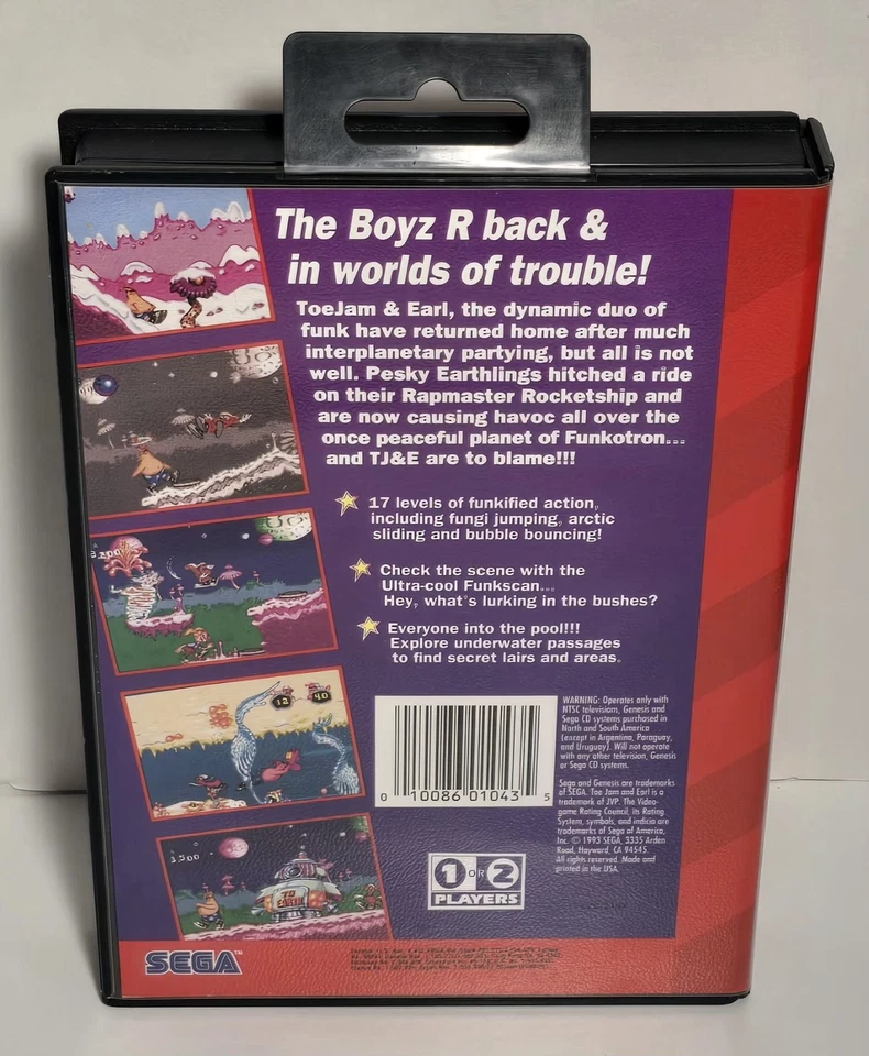 Sega Genesis ToeJam & Earl in Panic On Funkotron Video Game Cartridge With Case - Image 2 of 4
