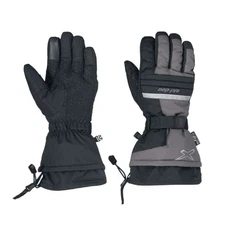 Ski-Doo Mens X-Team Nylon Snowmobile Gloves Water/Windproof, Charcoal Grey