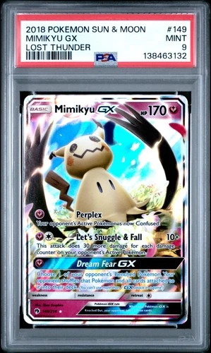 2018 POKEMON SUN & MOON LOST THUNDER #149 MIMIKYU GX PSA 9
