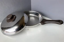 Fissler 10" Skillet - 18/10 Stainless - Vented Dome Lid - West Germany