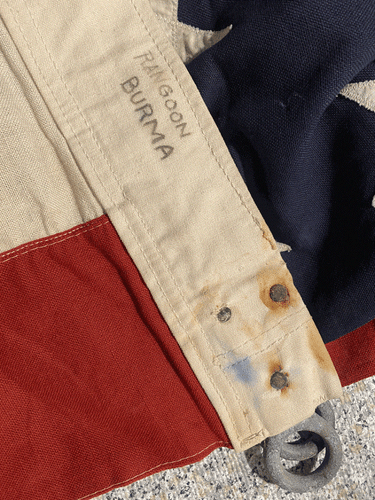 Historical 48 Star Quarter Master Depot USA Flag "Last Flag Flown in India" 40's - Picture 4 of 16