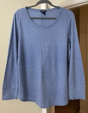 Architect Top Blue Thermal Long Sleeve Casual Walking Lounge Women's 3X Plus