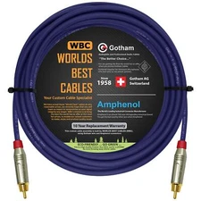 50 Foot SPDIF Cable – Gotham GAC-1 S/PDIF-Pro (Ultrablue) High-End Silver Pla...