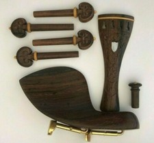 New rose wood violin fitting set hand craved shell inlay 4/4 size.