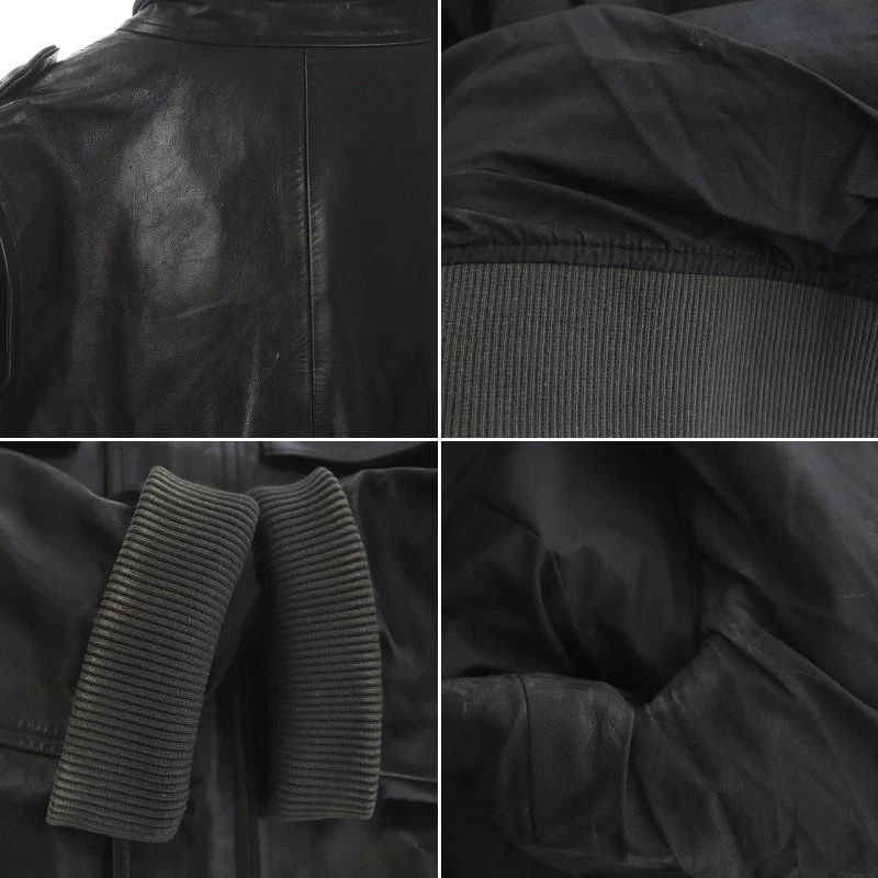 [Japan Used Fashion] Double J.K. Wjk M-65 Leather Jacket Blouson Black /Df  Os Me