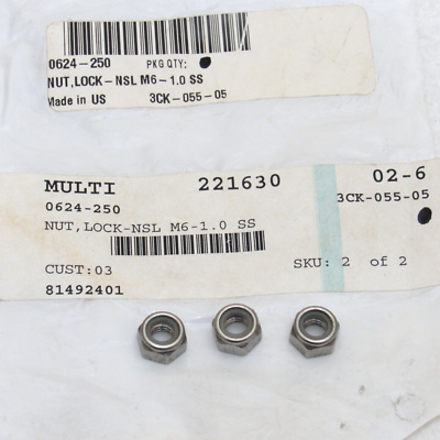 Arctic Cat Tigershark OEM M6x1.0 Stainless Steel Lock Nuts 0624