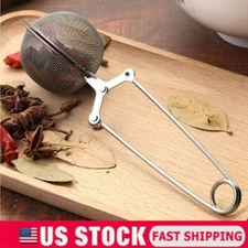 Stainless Steel Spoon Tea Leaves Herb Mesh Ball Infuser Filter Squeeze Strainer