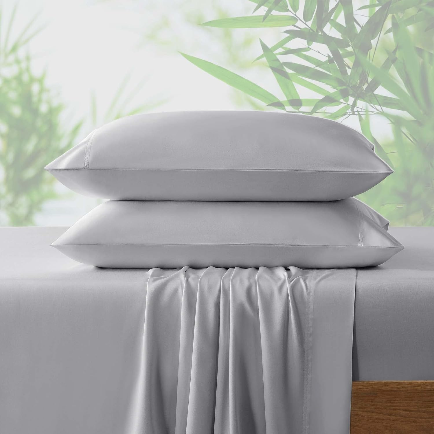 4Pcs Sheets Set Queen Size Rayon Derived from Bamboo Bed Sheets Soft Breathable