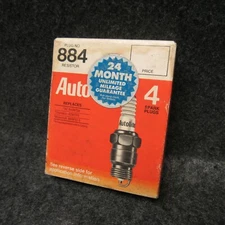 Sealed Box of (4) Autolite 884 Resistor Spark Plugs NOS New Old Stock 56080