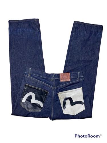 Evisu Back Pocket Denim Indigo Jeans M 