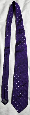 Robert Talbott Men's Tie Purple Polka Dot All Silk Hand Made in USA Vivid
