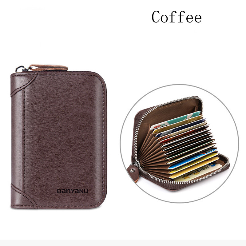 ☆COURONNE☆ Ivresse Mini Zipper Card RCWGX25145PIX 100% Men's Genuine Leather Mini Zipper Wallet Credit Card