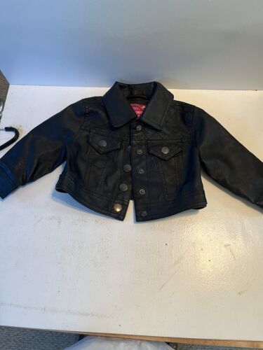 leather looking jacket size small (12m) Kids Biker Jacket - Afbeelding 1 van 9