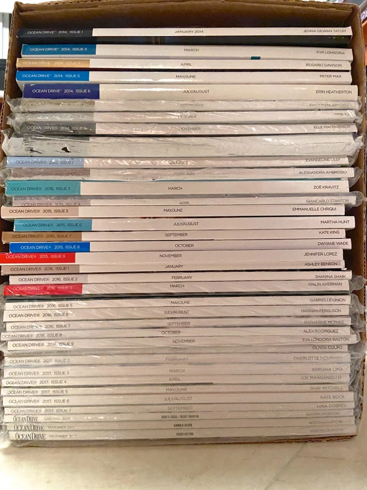 Ocean Drive Magazine 2017 PETER MAX, KATE BROCK KING, ELLE MACPHERSON, LONGORIA - Image 3 of 3