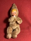 21” Vtg Rubber Face Plush Snow Baby Elf Pixie Doll Rushton Type Tan W/bottle