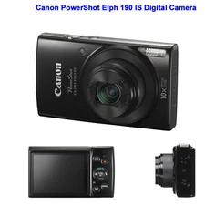 Canon PowerShot ELPH 190 IS Pselph190is Black Digital Camera 20 MP 90%new