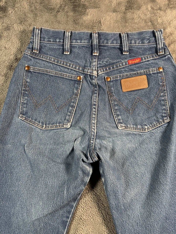 VINTAGE Wrangler Jeans Womens 7 Cowboy Cut Slim Mom High Dark USA 14MWZG 26x29 - Image 4 of 4
