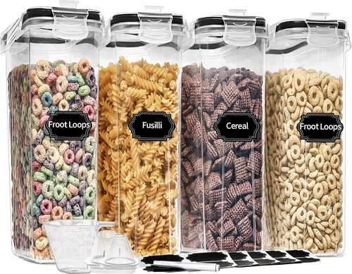 Cereal Containers Storage Set (4L,135.2 Oz), 4PCS Airtight Food Storage