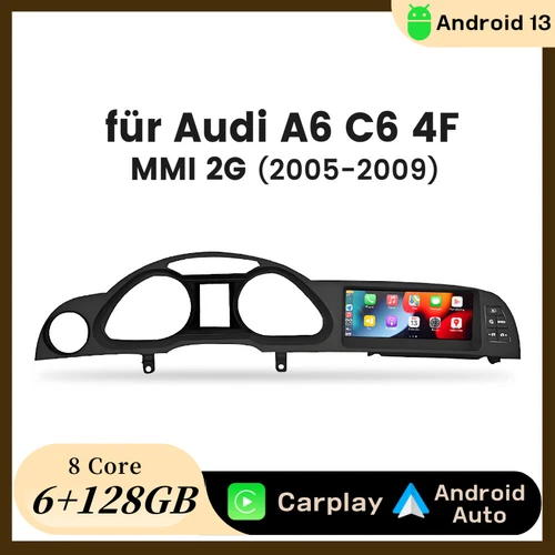 Android13 8.8" Radio Coche CarPlay GPS Navi Para AUDI A6 C6 MMI 2G 2005-2009 6+128G - Imagen 1 de 17