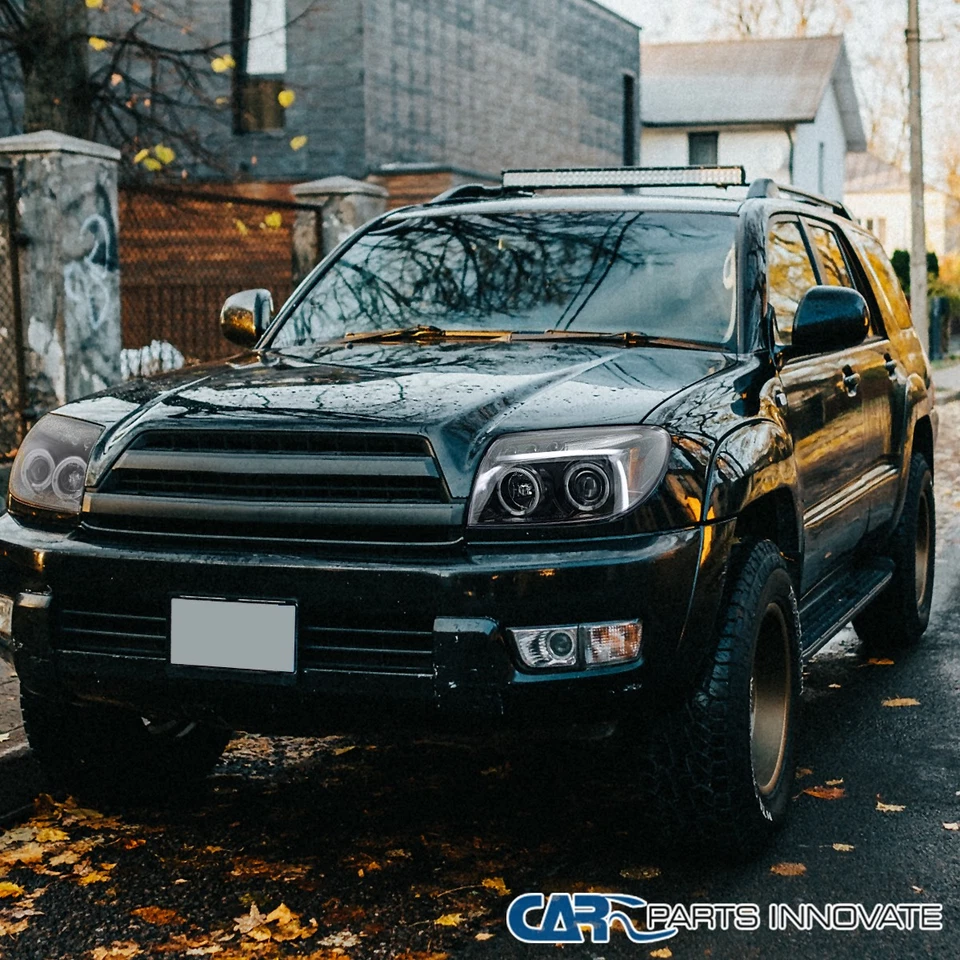 Pearl Black Fits 2003-2005 Toyota 4Runner LED Halo Projector Headlights Lamps Foto 3 de 4