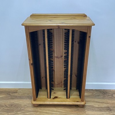 Large Pine Wood CD & DVD Rack Storage Tower Rack | Stores 100 Audio CDs 40 DVDs