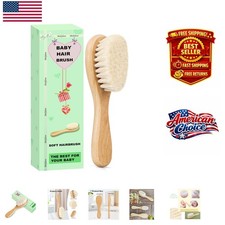 Soft Goat Hair Brush for Toddlers - Eco-Friendly Wooden Handle, Ideal Baby Gift