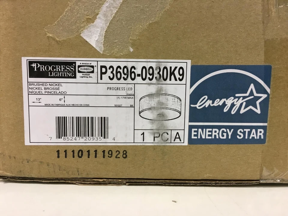 Progress Lighting 13" Inspire 17 vatios níquel cepillado integrado LED montaje empotrado Foto 2 de 3