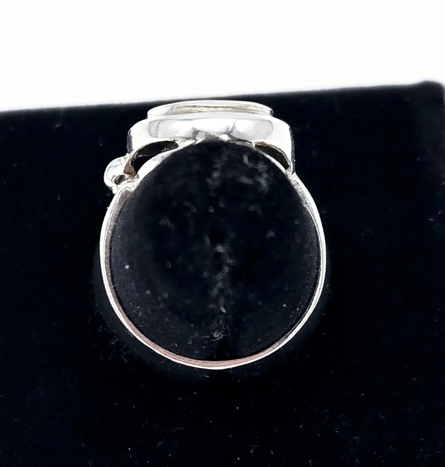 Vintage Sterling Silver Stunning Mother of Pearl Inlay Ring Size 7 - 5.4g - Image 4 of 4