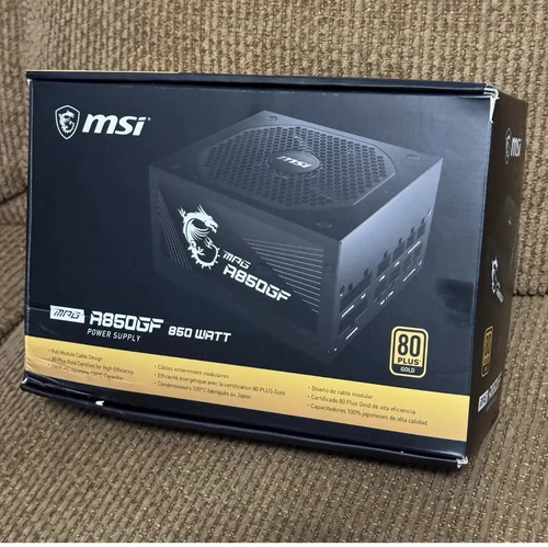 850 Watt Power Supply for Gaming PC MSI 80 PLUS Gold Full Modular *NEW OPEN BOX*