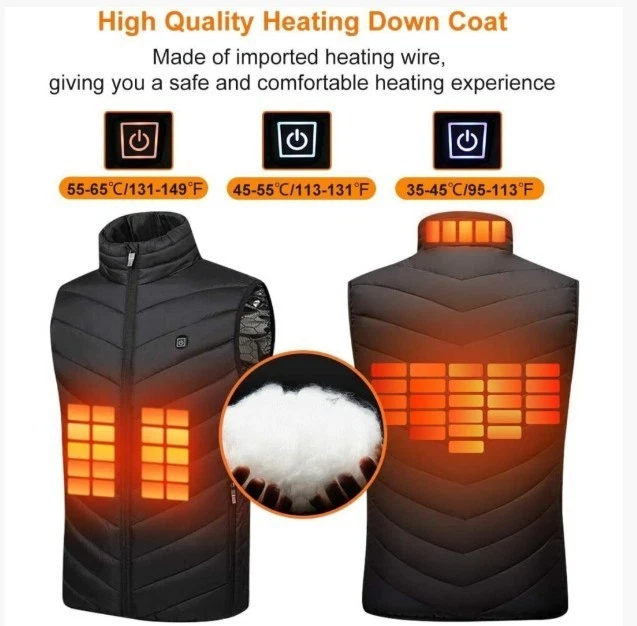 Heated Vest, Electric Heated Vest For Heated Clothing USB Heating (size L)