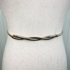 Vintage Gold Tone Snake Coil Skinny Belt Stretchy Minimalist Chic Made in USA