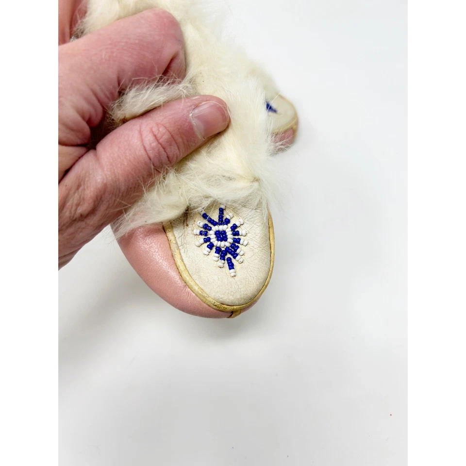 Zapatos vintage de cuero y piel rosa para bebé niña años 40/50 Foto 4 de 4