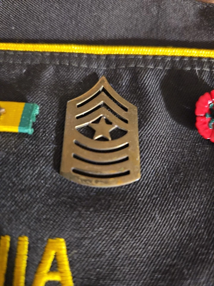 Sombrero de guarnición de miembro de la vida VFW 7244 California USMC insignia cintas y prendedores de rango Foto 4 de 4