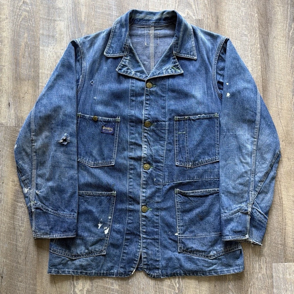 Chore Jacket Denim 1950s Vintage Outerwear Coats & Jackets for Men