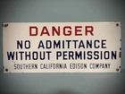 Vintage Porcelain SoCal Edison DANGER Sign — Thick and  Heavy !!!