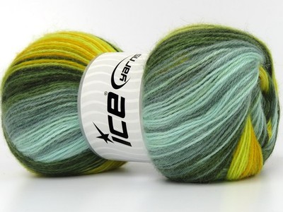 Angora Active Green Mint Yellow 80048 Ice Yarns Sport Striping 100gr 546y