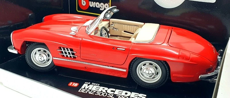Burago 1/18 Scale Diecast 3023 - Mercedes-Benz 300SL Roadster 1957 - Red - Image 2 of 4