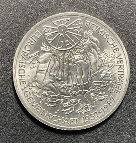 Silbermünze 10 DM 1987   – 30 Jahre Römische Verträge, geprägt in Karlsruhe (G - Bild 1 von 2