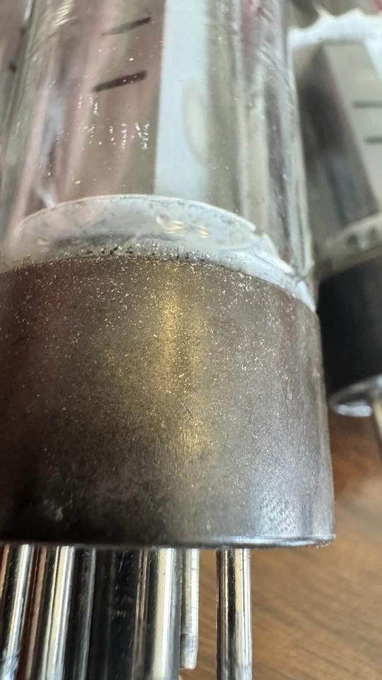 Lote, 6 Mullard Blackburn 6CA7 / EL34 Xf2 Base Marrón OO Getter Usado BAJA TV7 Pruebas Foto 4 de 4