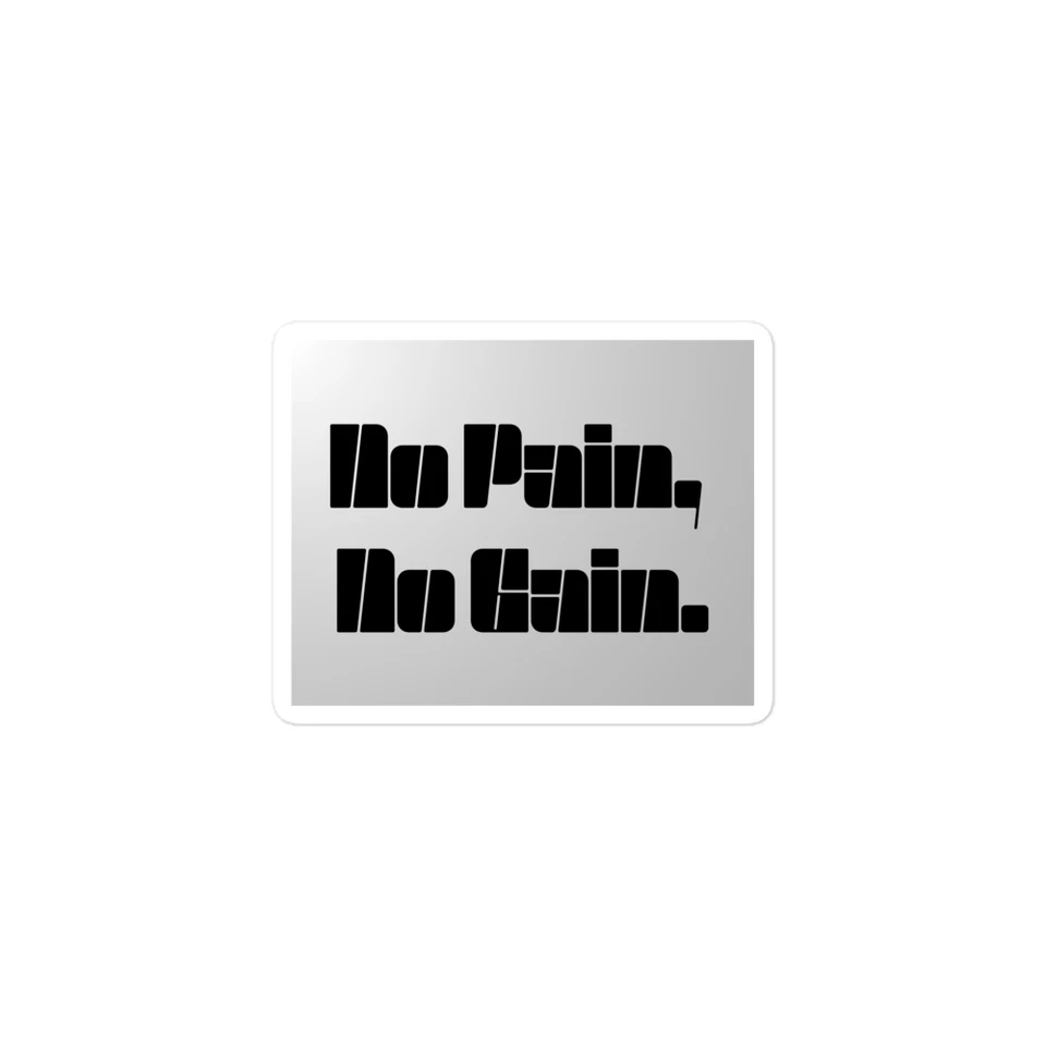 Pegatina Cita Motivacional No Pain No Gain - Inspiración de Vida Foto 2 de 4