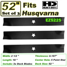 3 Lawn Mower 52"Deck Blades For Husqvarna EZ5225 EZ5226 EZC4824 FD52M MZT52 MZ52