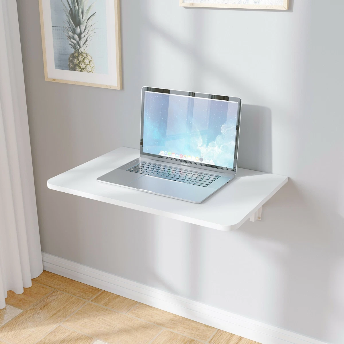 Folding Computer Desk Wall Hang Laptop Shelf Table Space Saving