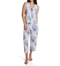 La Cera 1487-2 100% Cotton Woven Sleeveless Printed Pajama Set