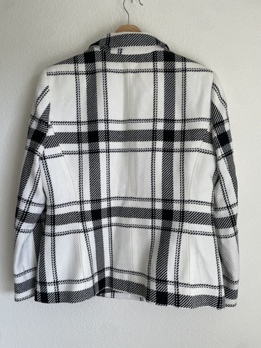 Anne Klein Blazer Anzug Separates Sakko Damen 10 schwarz weiß Tweed kariert - Bild 6 von 11