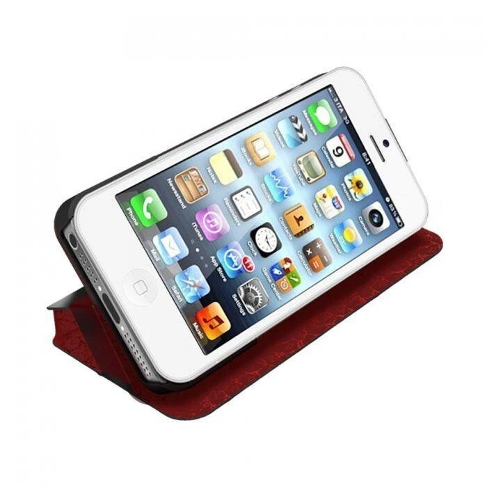 ETUI FOLIO A RABAT iPHONE 5 5S SE KENZO FOLIO COVER NOIR TEXTURE GLOSSY (TPU) - Photo 4/4