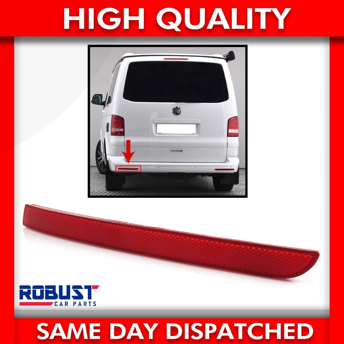 Vw transporter rear bumper reflector deals
