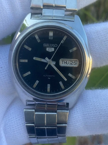 Vintage Seiko 5 Automatic 7009-8390 Black Dial Japan Men's Watch