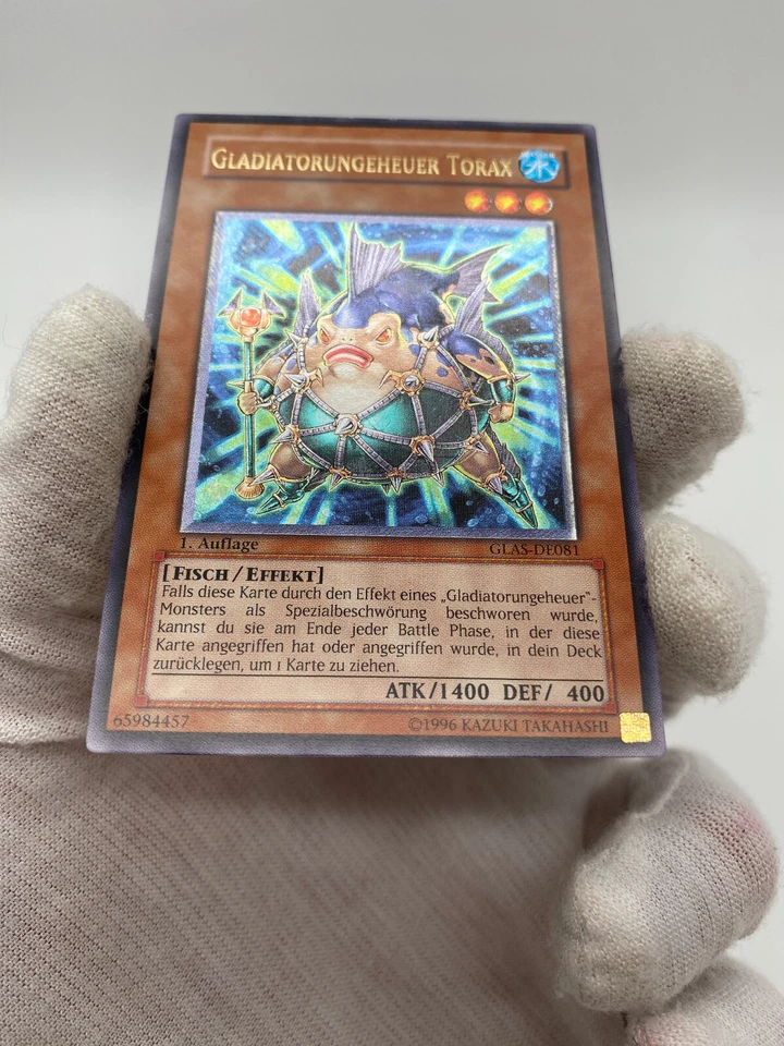 Yugioh Karte Gladiatorungeheuer Torax GLAS-DE081 Ultimate Rare 1. Auflage - Bild 4 von 4