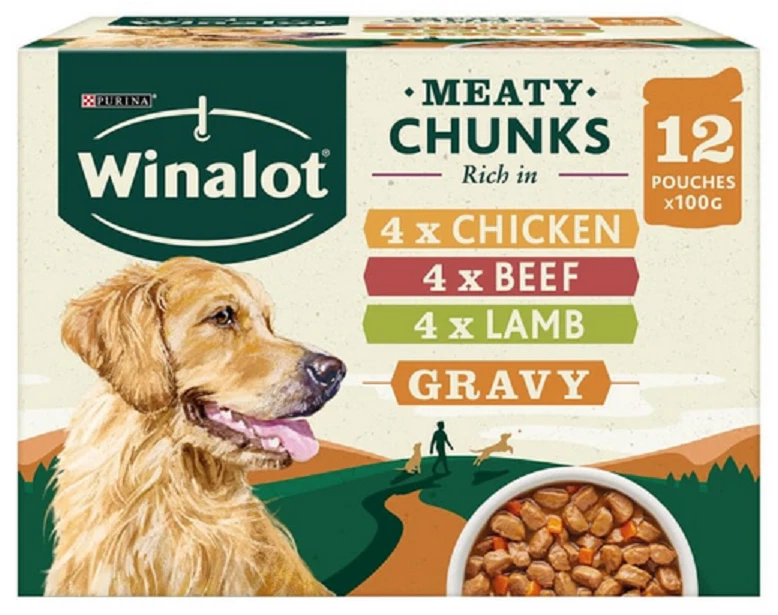 12 x 100g - Winalot Pouches Grain Free Adult Dogs Wet Food In Gravy Dogs Food