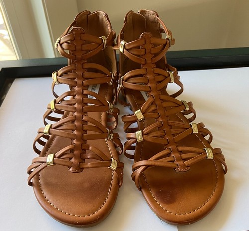 Sandalia gladiador Steve Madden Creta con tiras marrón para mujer talla 5 niños grandes - Imagen 3 de 5